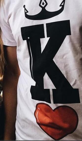 "Q & K" Couple Shirt